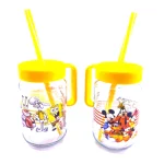 لیوان اسموتی نی دار شیشه ای فروش عمده و عددی