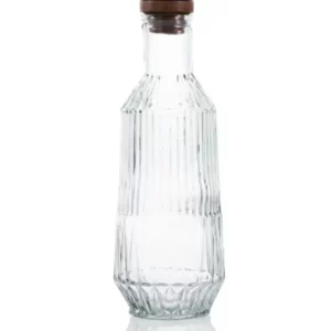 بطری شیشه ای آب و شربت درب چوبی