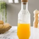 بطری شیشه ای آب و شربت درب چوبی